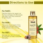 Khadi Omorose Castor Oil | Coldpressed & Hexane Free| Supports Stronger Hair| Hydrates Skin | Healthy Eyelashes Eyebrows, Lips & Nails -210 Ml - Image 4