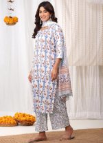 rytras Women's Cotton Straight Kurta Set with Palazzo Pants & Dupatta - Image 4