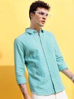 KETCH Men's Cotton Slim Fit Striped Full Sleeve Shirt - Image 4