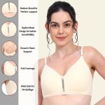 RACOS Women's Cotton Non Padded Wire Free Full Coverage Breathable Adjustable Design Skin White and Pink Color Everyday Bra Combo Set B Cup Pack of 2 - Image 2