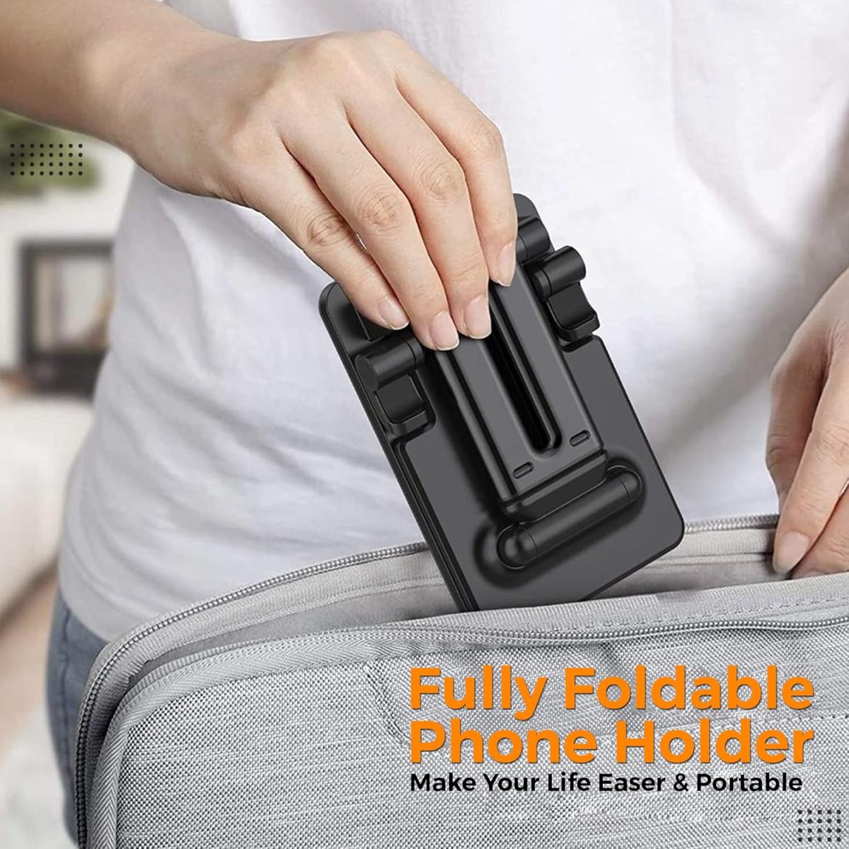 WeCool T2 Foldable and Portable Tabletop Mobile Stand with Stable Base,Height and View Angle Adjustable Phone Stand,Ideal Mobile Holder for Smartphones,Tablets, Kindles - Image 7