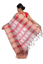 PuJoy Women's Handloom Cotton Saree - Image 3