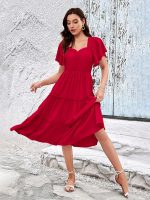 Toochki Dress for Women | Dresses for Women | Fit & Flare Dress | Anarkali Dress for Women | Midi Length Dress | Rayon Dresses | One Piece Dress for Women - Image 4