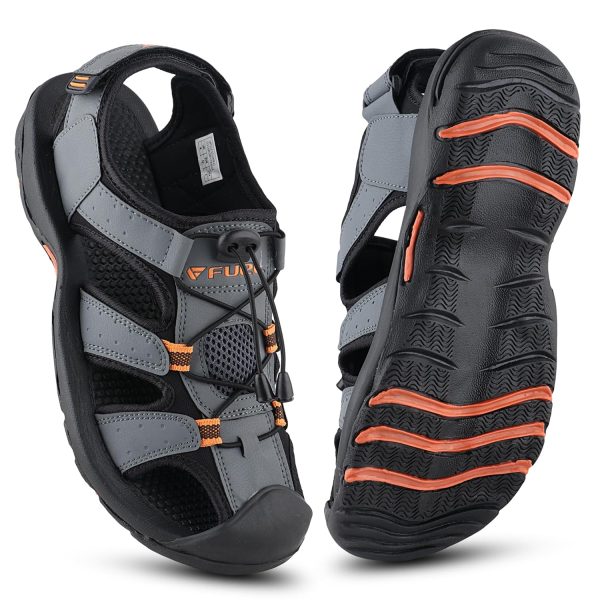 FUEL Soldier-02 Flexible Fisherman Sandals for Men in Comfortable & Breathable Casual Sandals in Protective Bump Toe with Anti-Skid Outdoor & Sports Footwear