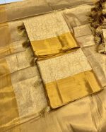 HMP Fashion Women Nita Ambani Saree Gold | Banarasi Tissue Silk Saree With Zari Weave Pallu | Blouse Piece