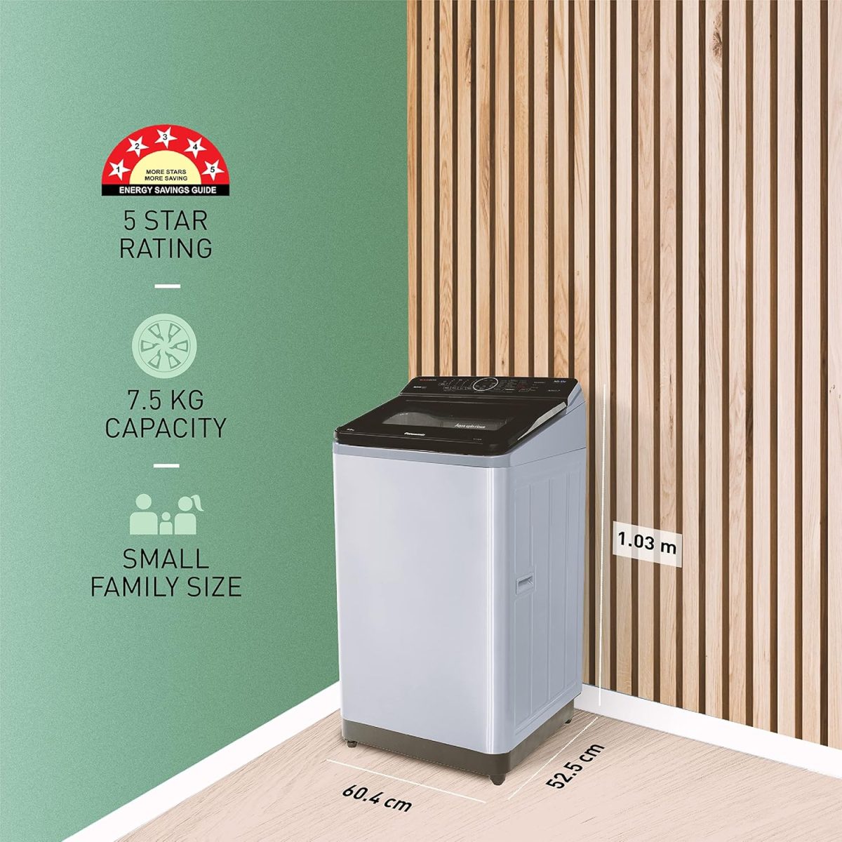 Panasonic 8 Kg Wifi Built-In Heater Fully-Automatic Top Loading Smart Washing Machine (NA-F80V10LRB, Silver, Compatible with Alexa) - Image 3