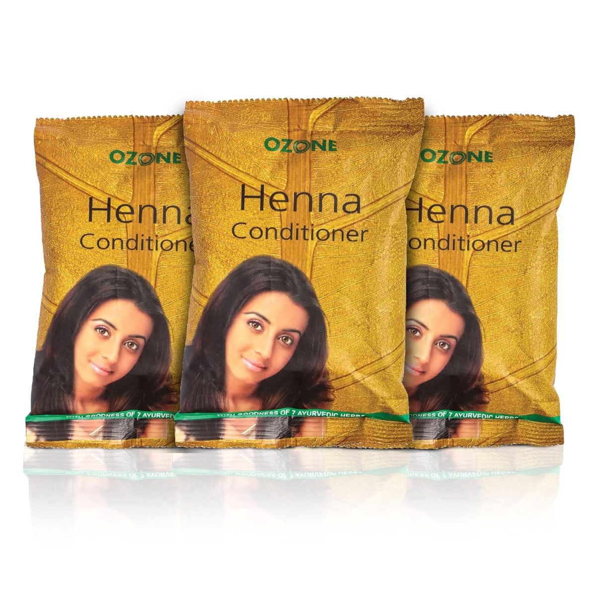 Ozone Henna Hair Conditioner |Men & Women | Ideal For Strong and Damaged Hair ,Shine & Nourish | Enriched with Bhringraj, Amla & Reetha | Paraben, Chemical & Sulphate Free - 100 g (Pack of 3)