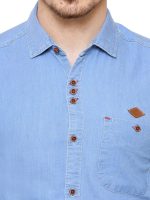 Kuons Avenue Men's Denim Casual Shirt | Regular Fit | Full Sleeves | Smart Spread Collar | – Perfect for Everyday Casual - Image 8