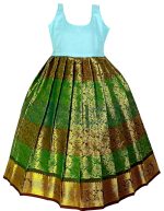 SRI GANAPATHI FASHION Girls Traditional Lehenga Choli KANMANI PATTU GREEN - Image 4