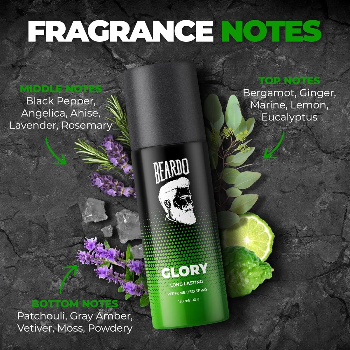 Beardo Pride, Glory & Whisky Smoke Bourbon Perfume Body Spray 150ml x (Set of 3) Long lasting Fougere, Aromatic Deodorant | Deo For Men | Christmas gift for men | Gift For Friends | Gift for Men - Image 5