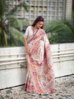 SGF11 Women's Kanjivaram Pure Soft Silk Saree With Unstitched Blouse Piece - Image 5