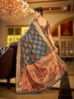 SWORNOF Women's kanjivaram banarasi silk saree for Patola festival Wedding silk with rich pallu Design sarees for women with blouse piece - Image 2
