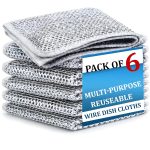 DALUCI 6 Pcs Non-Scratch Steel Wire Dishwashing Cloth | Heavy-Duty Scrubber for Utensils, Dishes & Kitchen Cleaning | Reusable & Durable Cleaning Cloth for Sink & Countertops