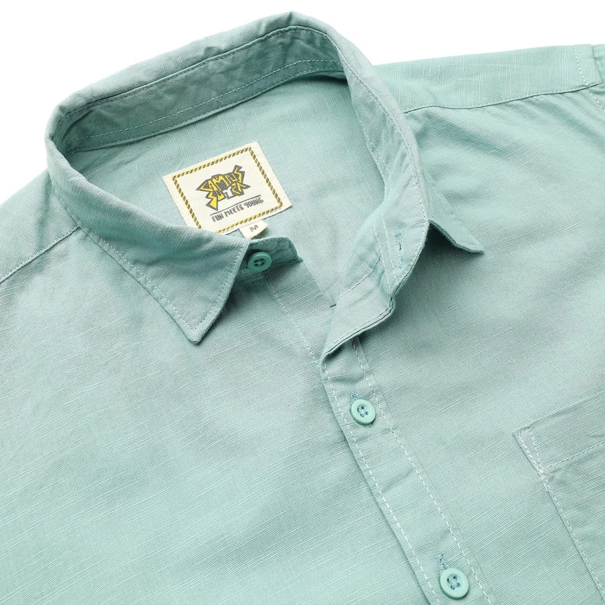Campus Sutra Men's Button Up Spread Collar Shirt for Casual Wear | Regular Fit | Cotton Shirt Crafted with Sleeve, Comfort Fit & High-Performance for Everyday Wear - Image 7