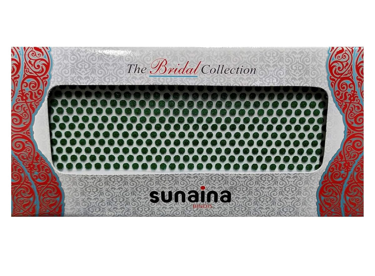 Sunaina Bridal Collection Green Bindi for Women (size-6) (Size 3mm)