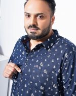 Hardsoda by The Indian Garage Co Men Plus Size Regular Fit Printed Cutaway Collar Half Sleeves Casual Shirt - Image 4